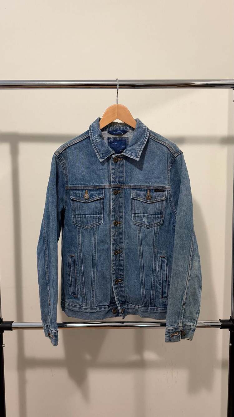 BASIC DENIM JACKET - Blue